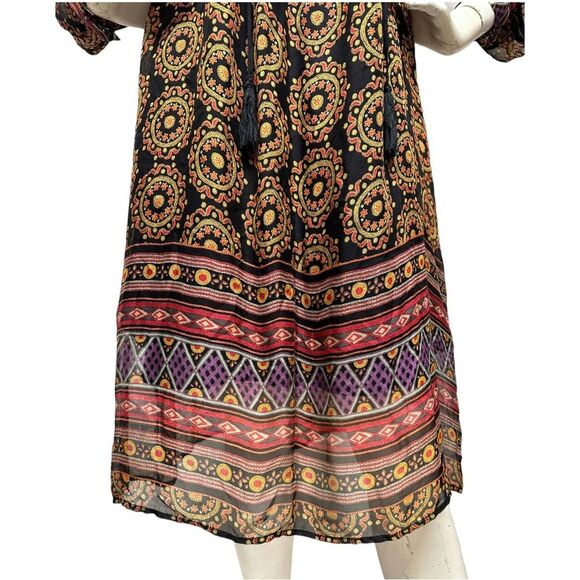 4 LOVE And LIBERTY Johnny Was Silk Mandala Dress Tassel Ties OVERSIZED S or M - Picture 4 of 16